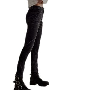 We The Free By Free People Bracon Mid Rise Slim Jeans In Black Quartz
